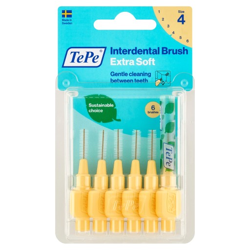 TePe ExtraSoft medzizubné kefky 0,7 mm, svetložlté, 6 ks.