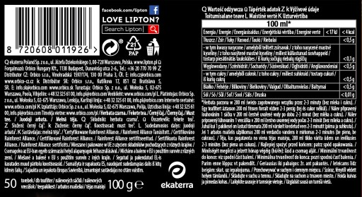 Lipton English Breakfast Čierny čaj 100 g 50 t