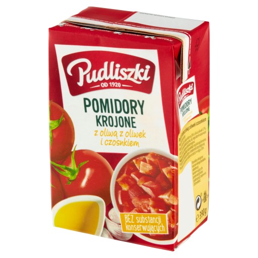 Pudliszki Sekané paradajky s olivovým olejom a cesnakom 390g