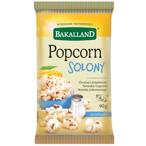 BAKALLAND Popcorn zrnká solené do mikrovlnky 90 g