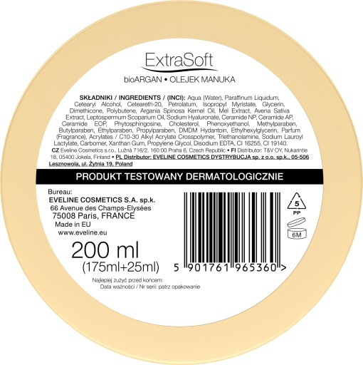 Telový krém Eveline Cosmetics Extra Soft