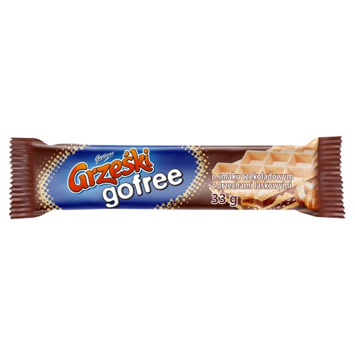 Grześki gofree Vafle s príchuťou čokolády a lieskových orieškov 33 g