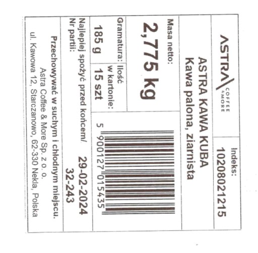Zrnková káva Astra Kuba Serrano 185g