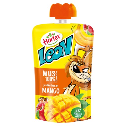 Hortex leon and friends snack ovocná pena 1 jablko, banán, mango sasze