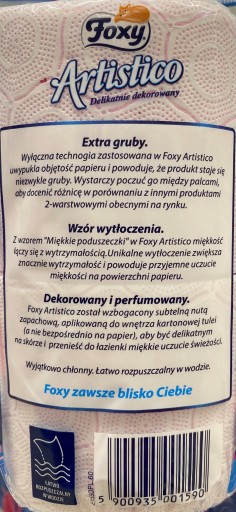 FOXY ARTISTICO TOALETNÝ PAPIER RUŽOVÝ 8 ks 2W