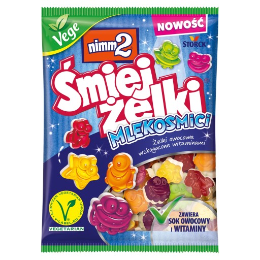 nimm2 Śmiejżelki Mlekosmici Ovocné želé 90g VEGE