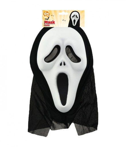Maska SCREAM s kapucňou HALLOWEEN CARNEVAL scream