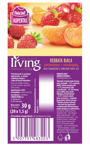 Irving čaj biela jahoda a mandarínka 20 x 1