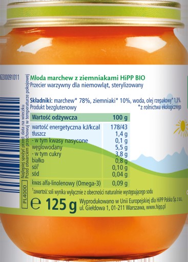 Hipp Bio Mrkva prvá zelenina 5m 125g