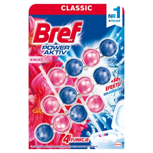 Bref Power Aktiv - Sada 3 ks toaletných kociek - Kvet
