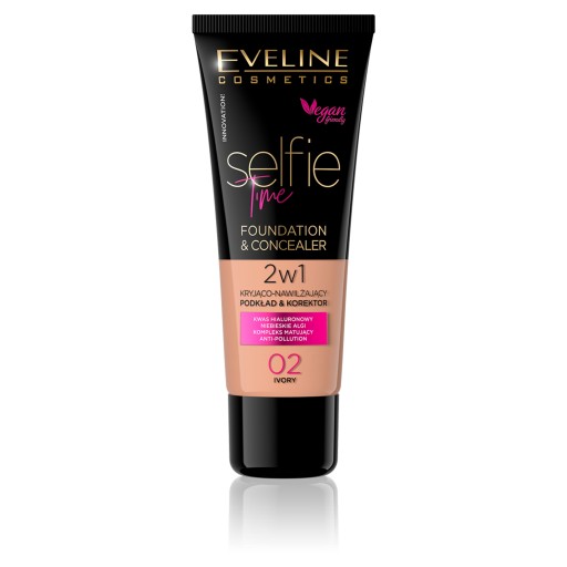 Eveline Cosmetics Selfie Time podkladová báza a korektor č.02 - Ivory