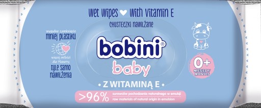 Bobini Vlhčené obrúsky s vitamínom E 60 kusov