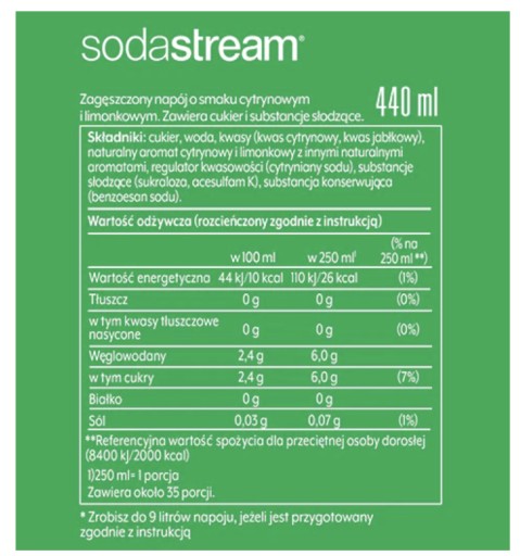 Sirup pre karbonizátor SodaStream 7 UP, 440 ml