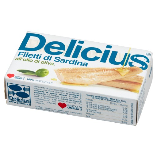 Delicius Filety sardiniek v olivovom oleji 120 g