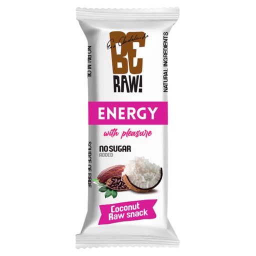 BeRAW! ENERGY Kakaová energetická tyčinka s kokosom, bez cukru, 40 g