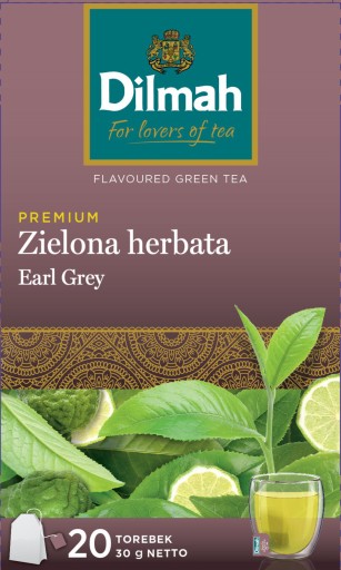 DILMAH GREEN TEA GREEN TEA EARL GREY bergamotová aróma 20 VRECOV