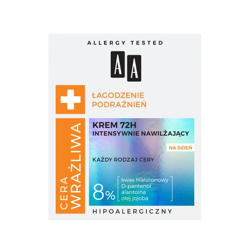 AA SENSITIVE SKIN krém 72H intenzívne hydratujúci tvár na deň 50 ml