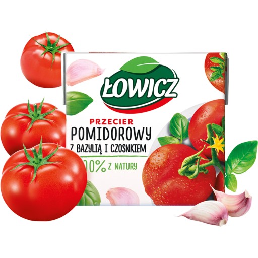 Łowicz Paradajkový pretlak, bazalka a cesnak v krabičke 500g