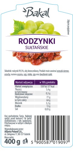 hrozienka sultána 400 g