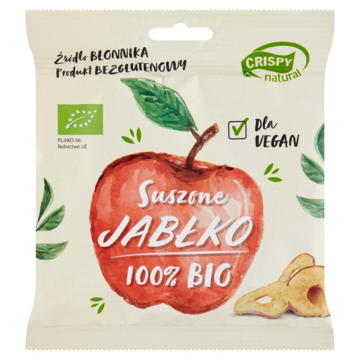 Chrumkavé prírodné bio sušené jablko 15g