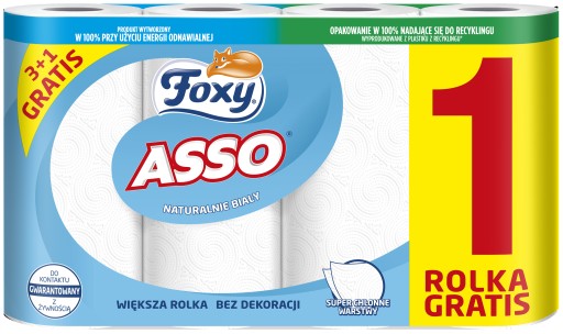 Foxy Asso - Kuchynská utierka, 2-vrstvové x4 rolky