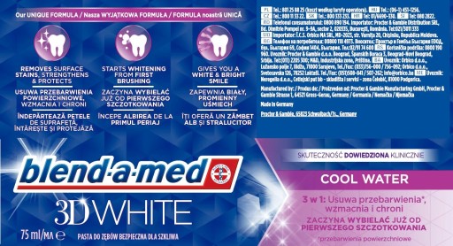 Blend-a-med 3D biela zubná pasta studenej vody