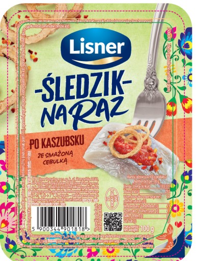 Kašubský sleď s opraženou cibuľkou, Lisner 100g