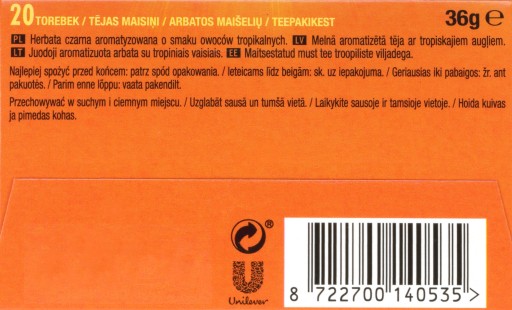 Lipton Ochutený čierny čaj Tropical Fruit pyramídy 20 ks 36g