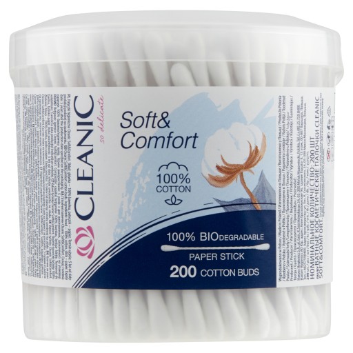 Vatové tyčinky Cleanic Soft&Comfort 200 ks.