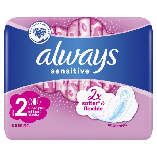 VŽDY CITLIVÉ SUPER PLUS VEĽKOSŤ 2 HYDRAULICKÉ VLOŽKY S KRÍDLAMI 8 KS