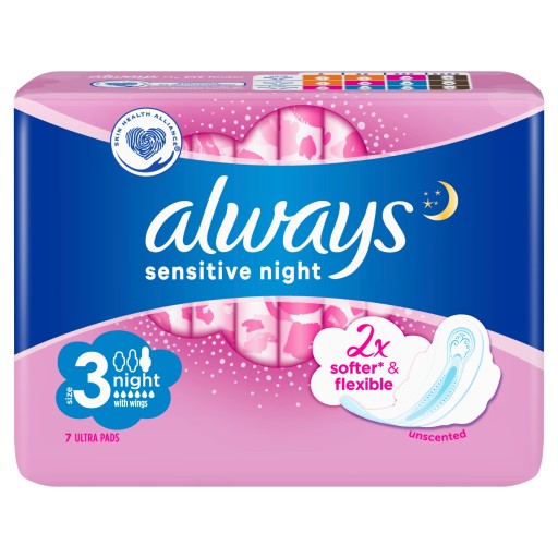 VŽDY ULTRA 7 CITLIVÉ NOČNÉ hygienické vložky