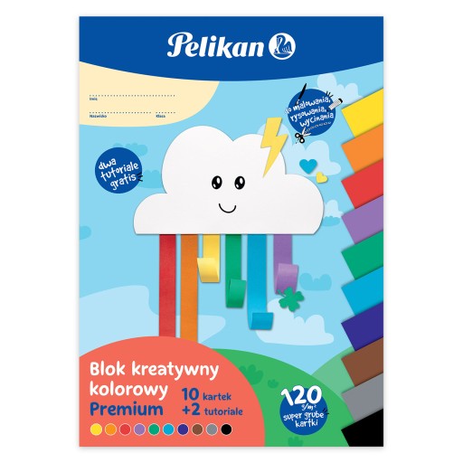 Farebný blok na kreslenie A4, 10 listov, 120g/m PELIKAN