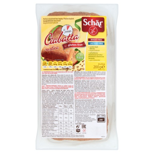 SCHAR Rustica Ciabatta, viaczrnná, bezlepková, 200g