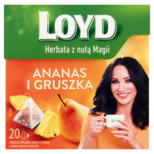 Ovocný čaj v pyramídach Loyd ananás a hruška 20 ks