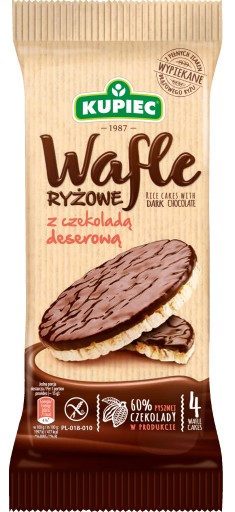 Kupiec Ryžové oblátky s belgickou tmavou čokoládou 60g
