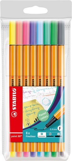 Sada jemných vložiek STABILO Point 88, mix, 8 farieb, opasok