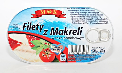 Filety z makrely v paradajkovej omáčke 170g MK