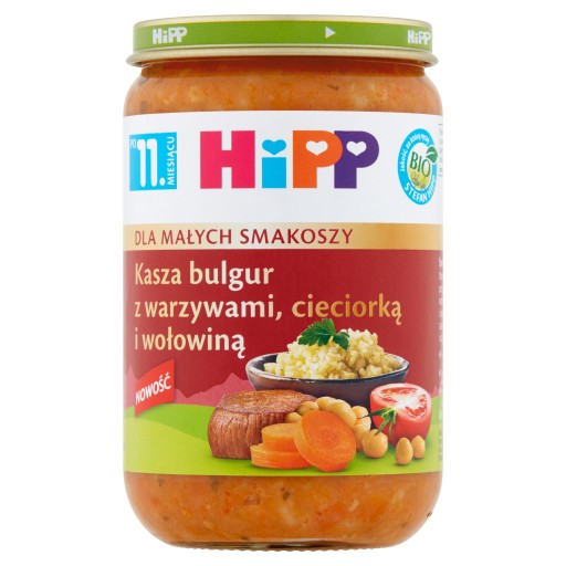 HiPP BIO Bulgur so zeleninou, cícerom a hovädzím mäsom po 11. mesiaci 220