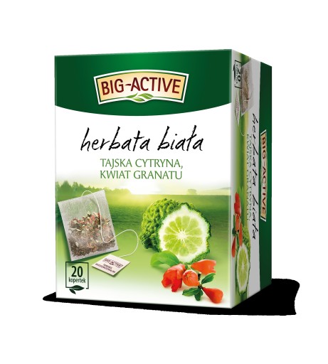 BIG-ACTIVE Thajský biely čaj Citrón Granátové jablko kvet 20 tb 5900956700465