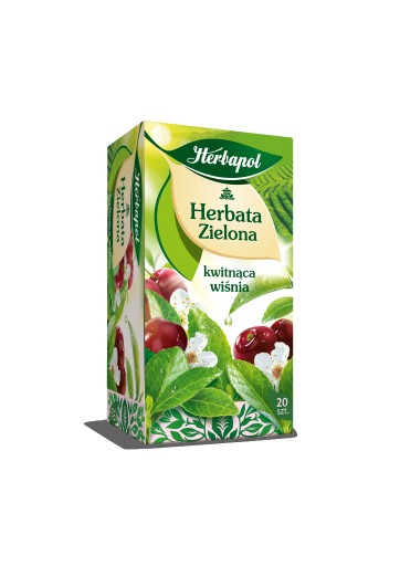 Zelený čaj vo vrecúškach Herbapol s čerešňou 20 ks