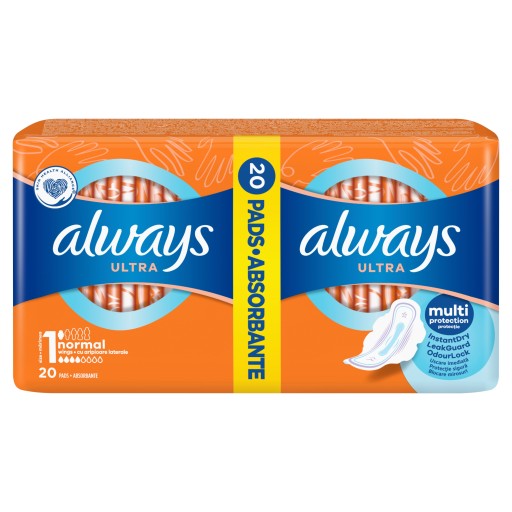 Always Ultra Hygienické vložky s krídelkami Duo Normal 20 ks