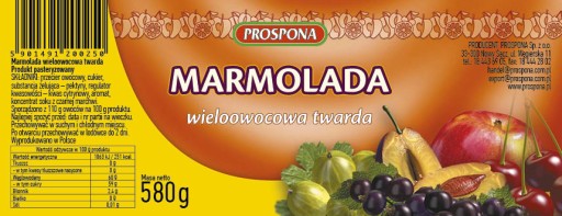 Tvrdá marmeláda, veľkosť 580g