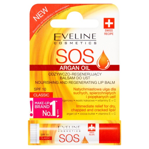 Eveline Cosmetics SOS výživný a regeneračný balzam na pery SPF20 Classic 4,5