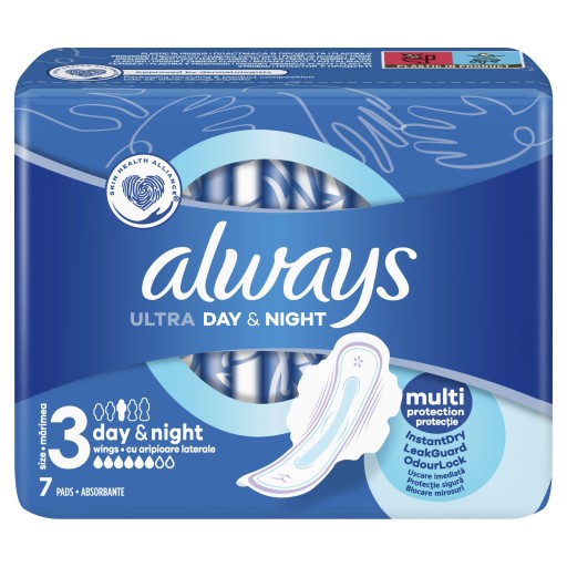 Vždy hygienické vložky s krídelkami, 7 ks.