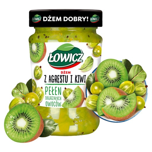 Egreš Kiwi Łowicz ovocný džem s nízkym obsahom cukru 280g