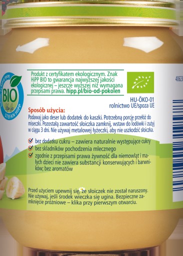 Broskyne s banánmi po 4 mesiacoch HiPP BIO 125g