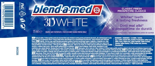 Blend-a-med 3D biela klasická svieža zubná pasta