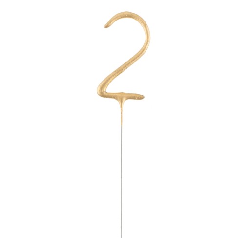 Prskavky, zlaté číslo 2, 17cm