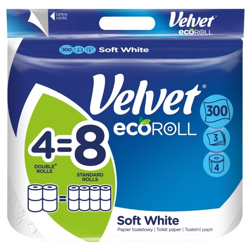 Zamatový toaletný papier 4 ks ECOROLL