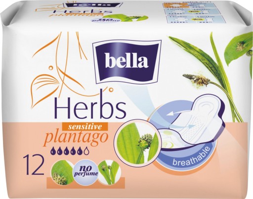 Bella Herbs Plantago hygienické vložky 12 kusov